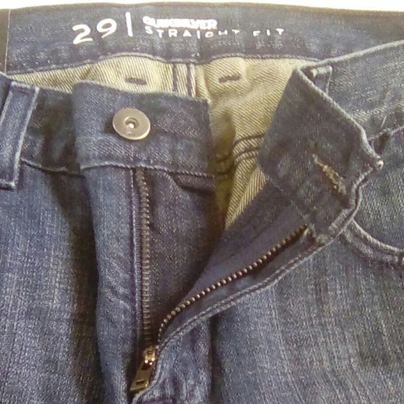 QUIKSILVER BOYS Blue JEANS 29/18 STRAIGHT FIT 14.25 Leg Opening Zip Button - Picture 5 of 8